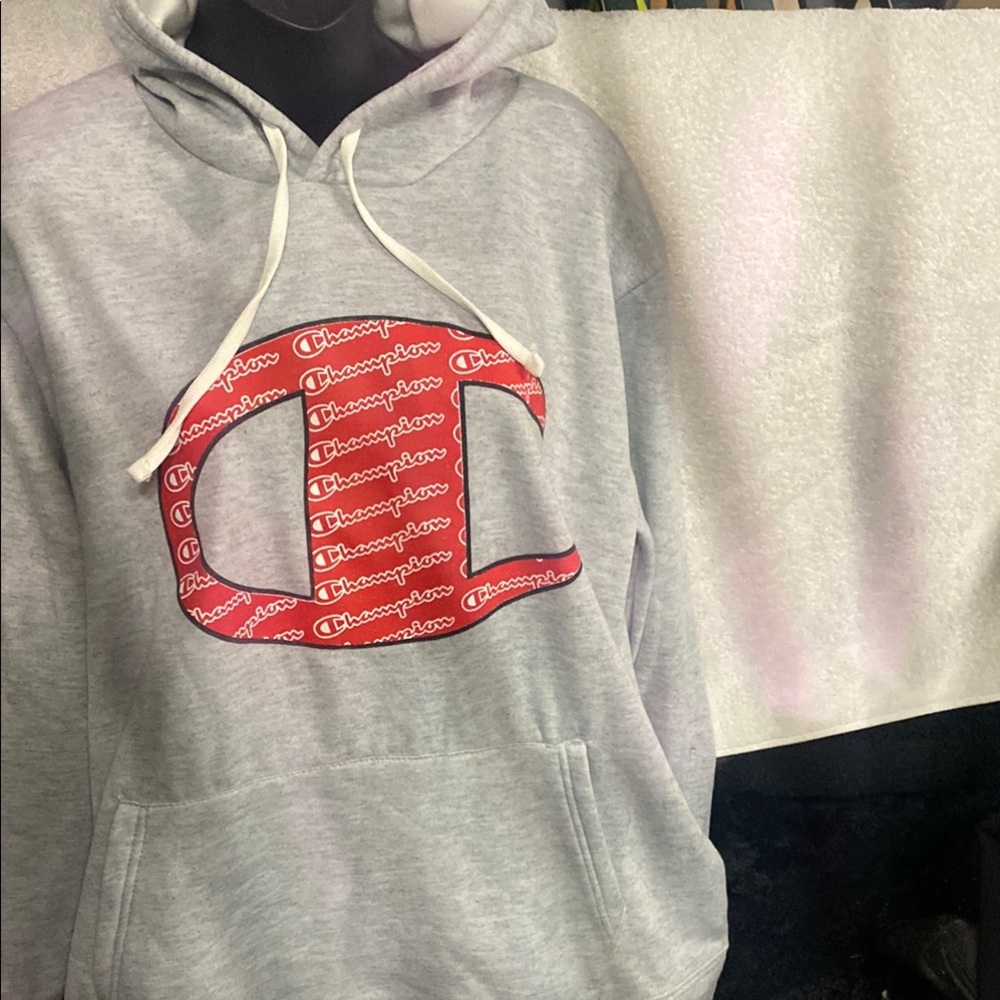 Champion Gray and Red youth Men's Hoodie
